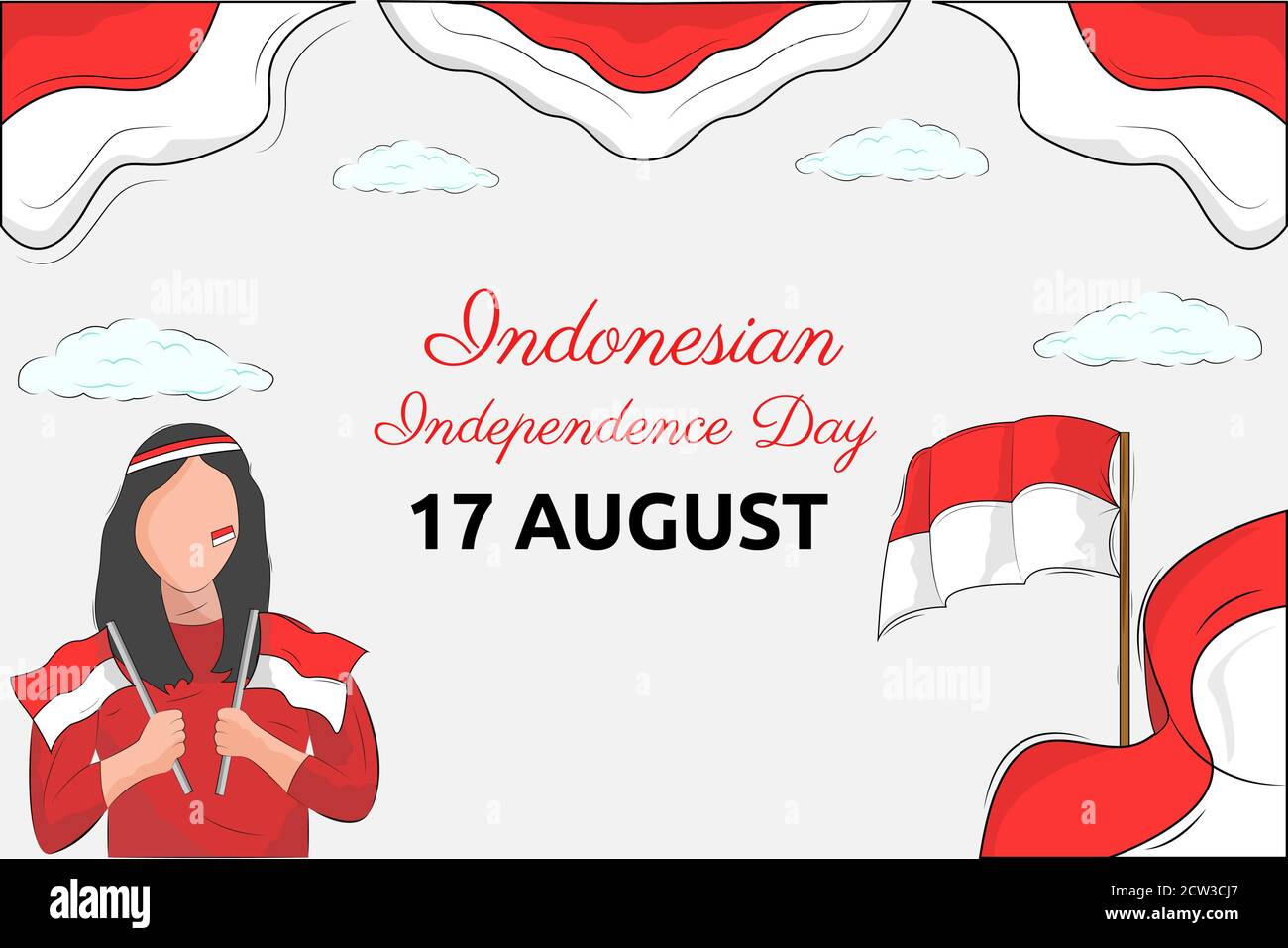 Illustrazione grafica vettoriale di indonesiano indipendenza giorno sfondo Illustrazione Vettoriale