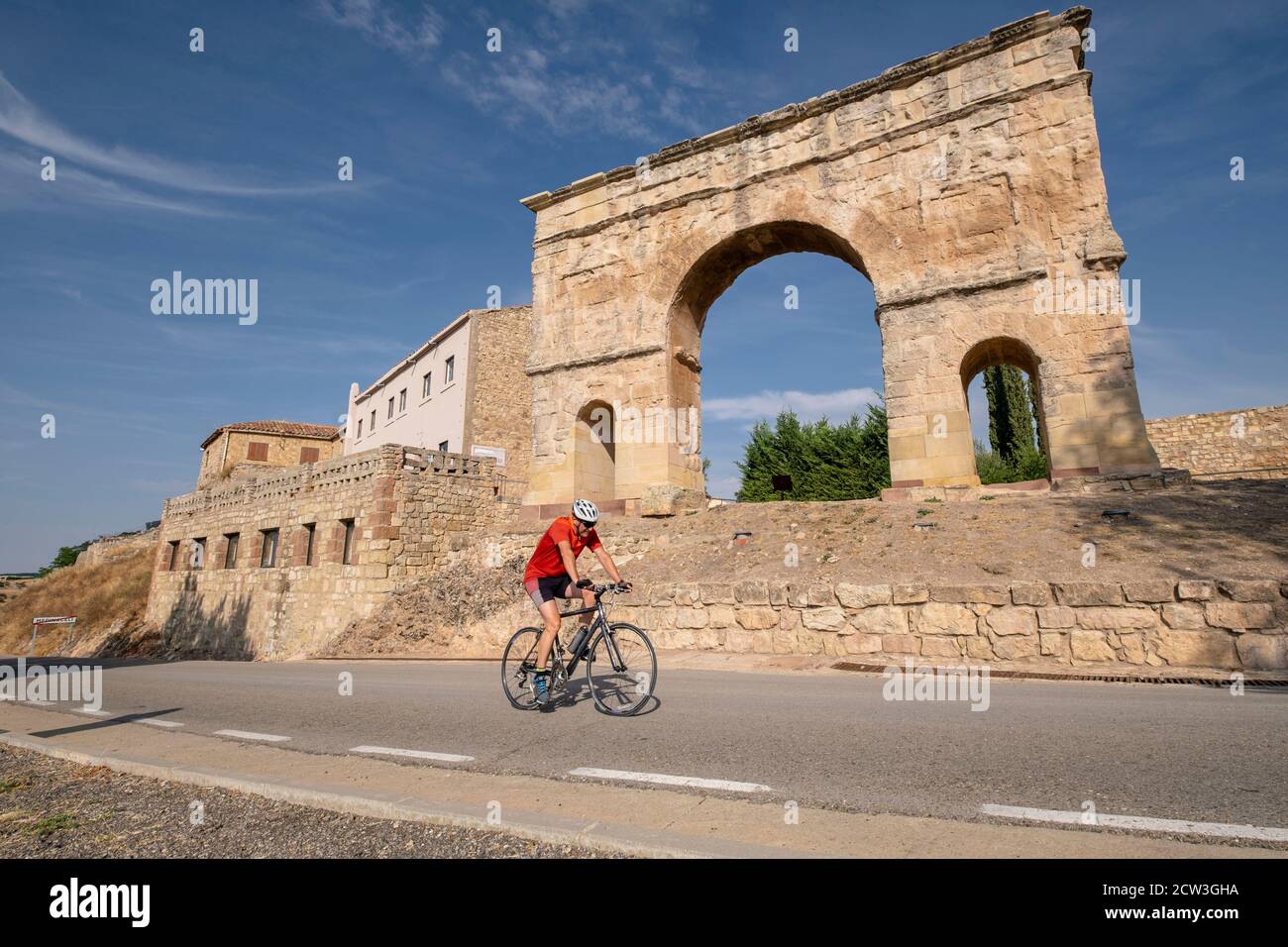 arco di triunfo romano, siglo i a. C., Medinaceli, Soria, comunidad autónoma de Castilla y León, Spagna, Europa Foto Stock