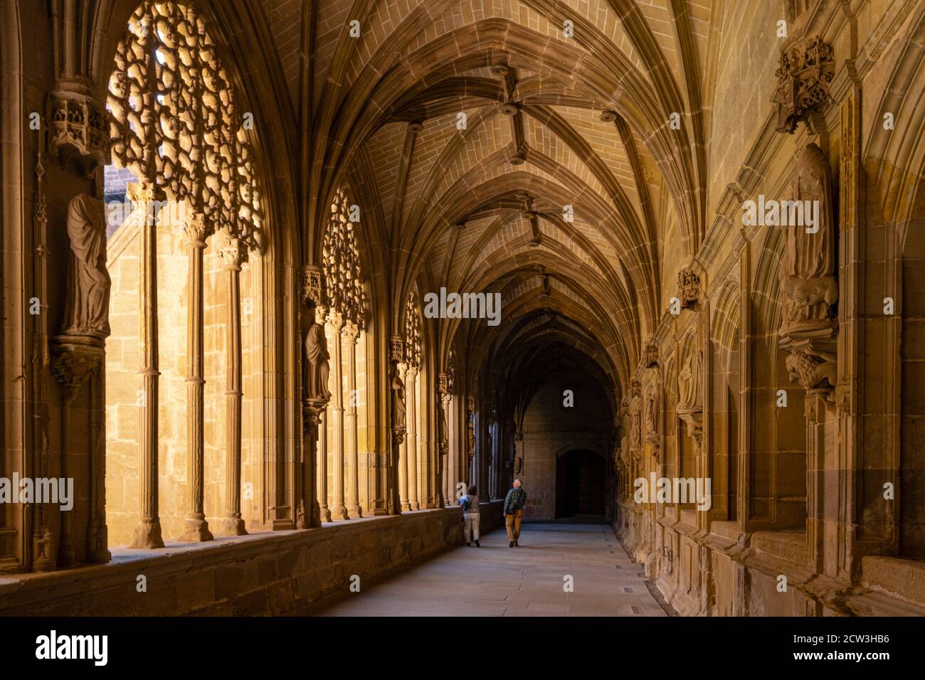 claustro de los Caballeros, Monasterio de Santa María la Real, Nájera, la Rioja, Spagna Foto Stock