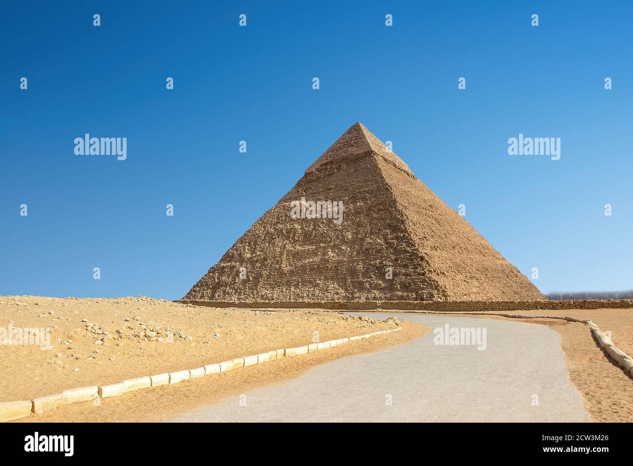 Giza, Egitto, - una vista della Piramide di Khafre, Giza, Egitto. Foto Stock