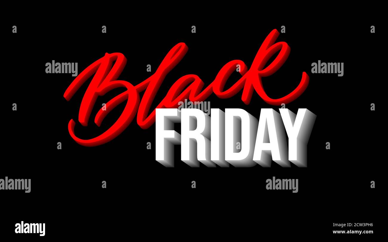 Scritta Black Friday. Layout del design di annunci, poster e cartelloni. Scritte a mano. "ursive". Illustrazione Vettoriale
