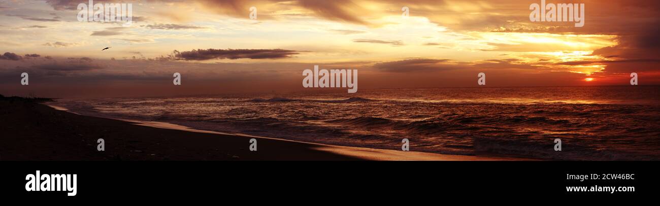 Spiaggia panoramica albe Foto Stock