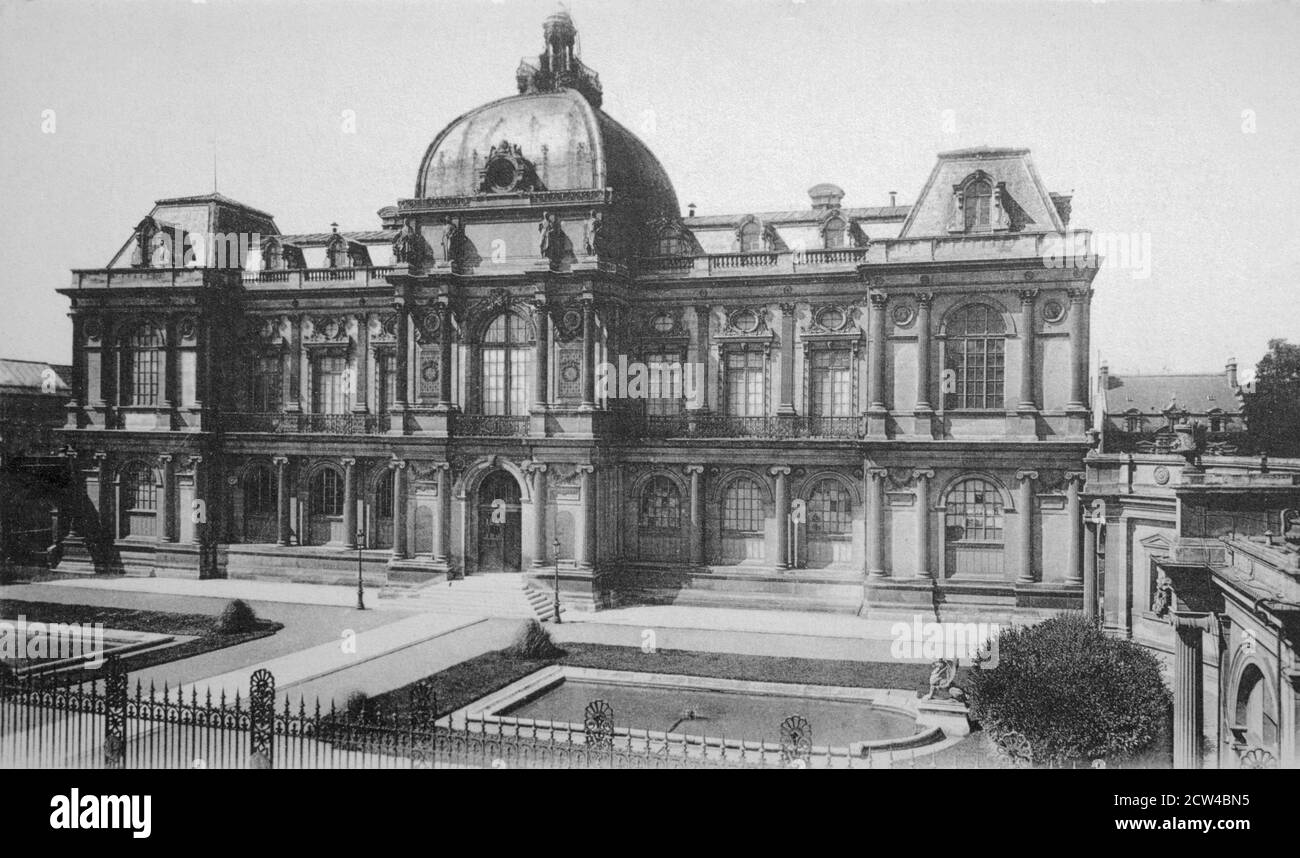 Una vista storica del museo Musée de Picardie ad Amiens, Piccardia, Francia, tratto da una cartolina del 1900. Foto Stock