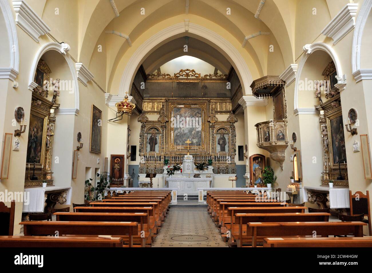 Italia, Basilicata, Matera, chiesa di Santa Chiara interiore Foto Stock