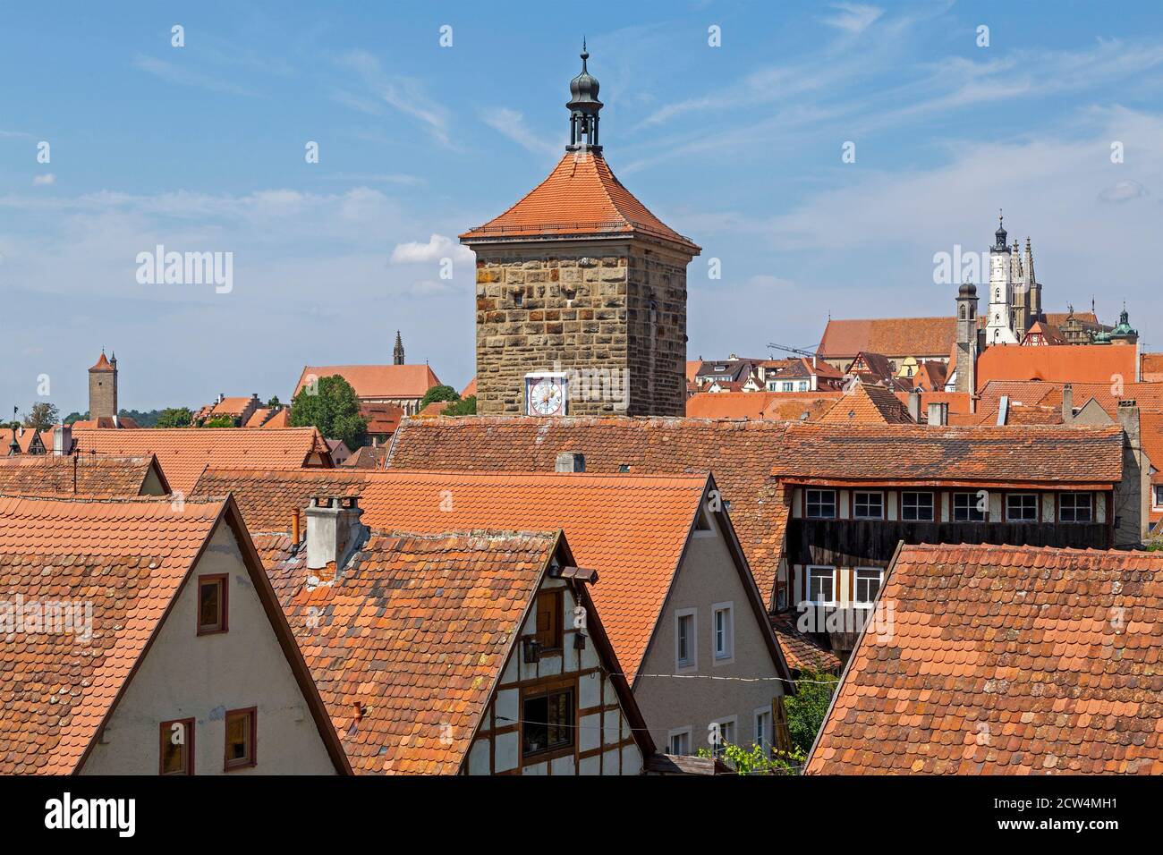 Siebersturm, città vecchia, Rothenburg ob der Tauber, Franconia centrale, Baviera, Germania Foto Stock