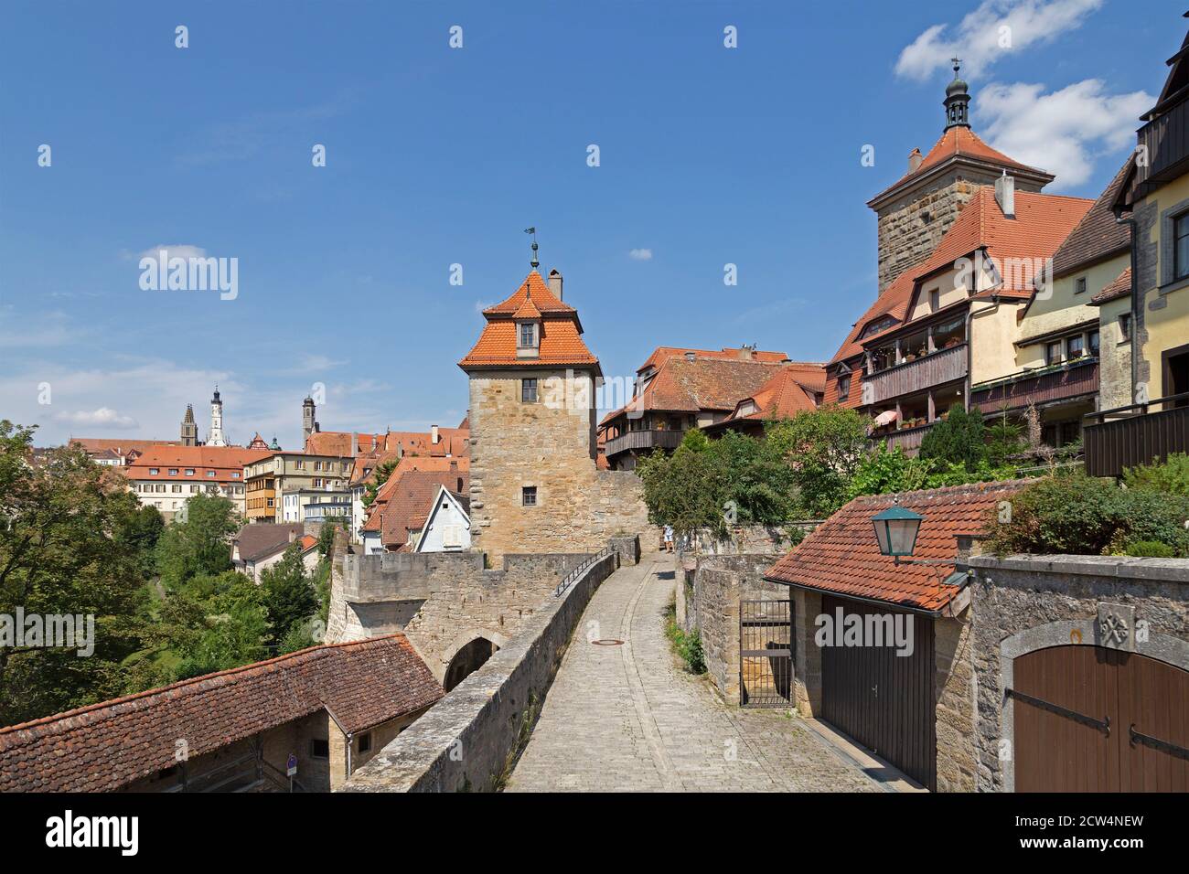 Kobolzeller Tor, città vecchia, Rothenburg ob der Tauber, Franconia centrale, Baviera, Germania Foto Stock
