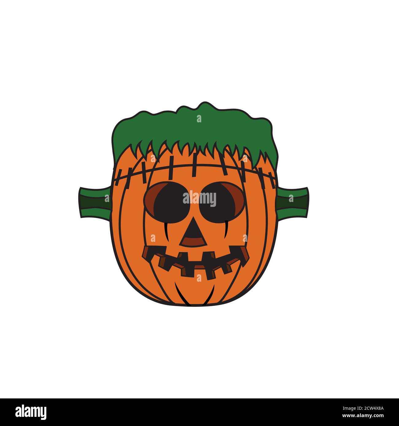 Vettore stile cartone animato zucca di Halloween Illustrazione Vettoriale