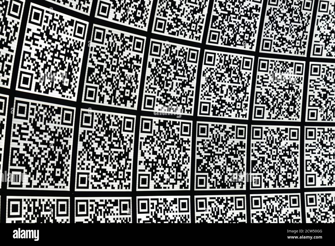 Codice QR astratto bacground. Sfondo hi-tech Foto Stock