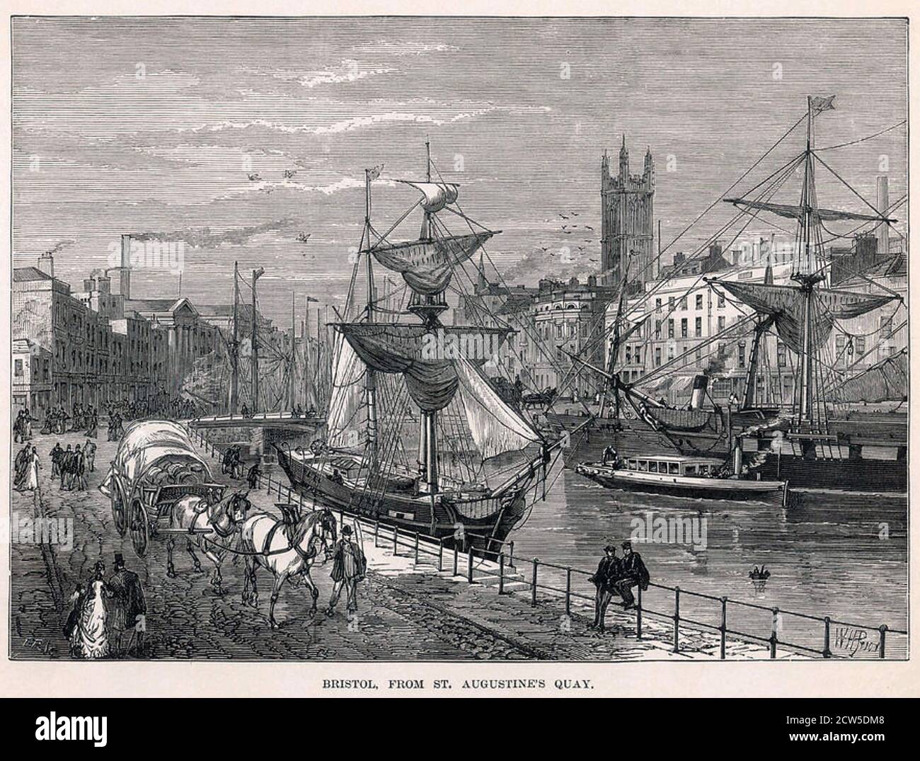 BRISTOL ATTRACCA l'Inghilterra, circa 1880 Foto Stock
