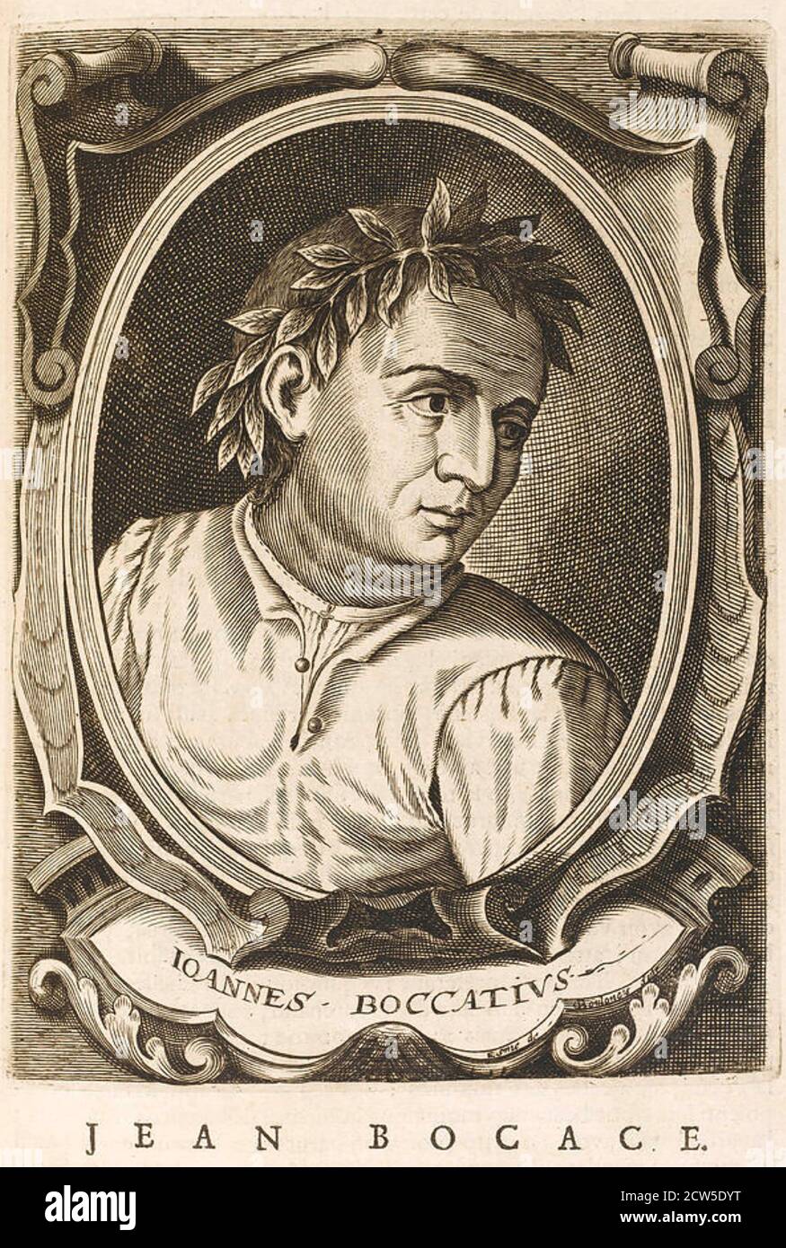 GIOVANNI BOCCACCIO (1313-1375) romanziere italiano, poeta umanista Foto Stock