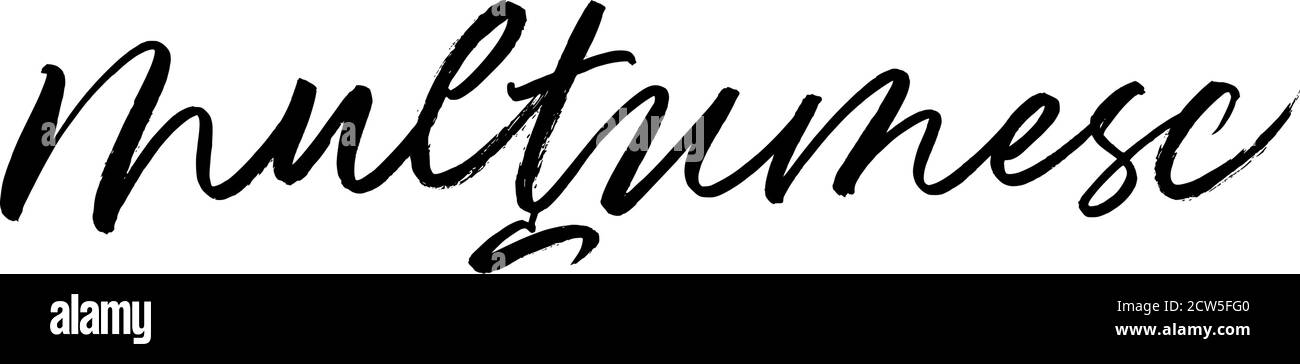 Grazie scheda in rumeno. Caratteri vettoriali. Illustrazione Vettoriale