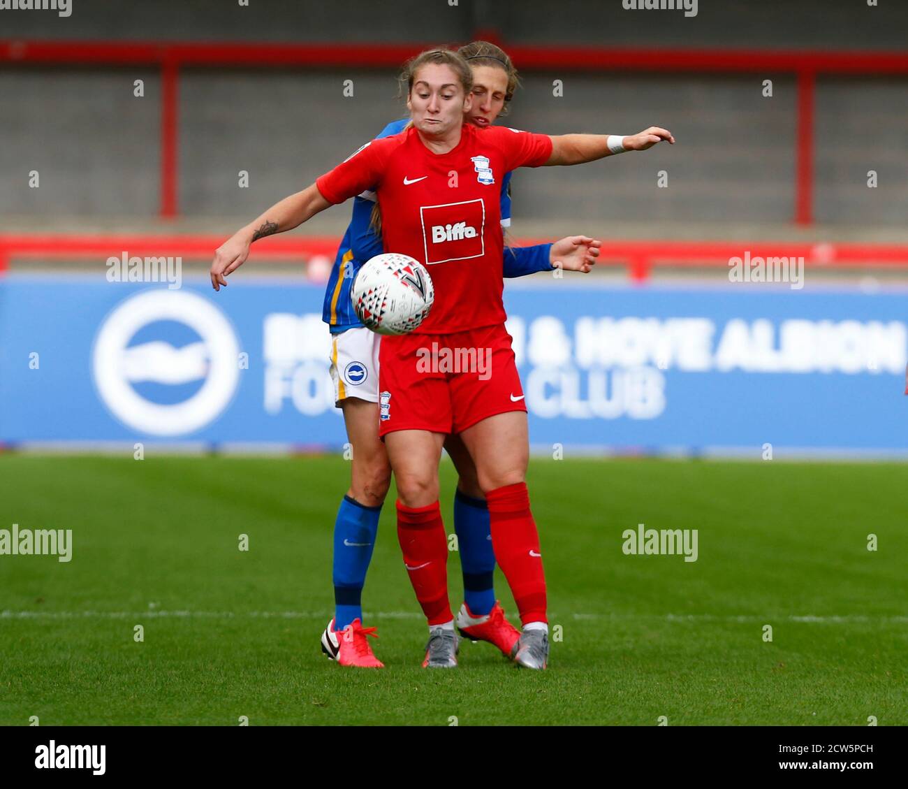 Crawley, Regno Unito. 01 Feb 2018. CRAWLEY, INGHILTERRA - SETTEMBRE 27:Claudia Walker di Birmingham City LFC durante la partita della fa Cup femminile di Vitality tra le donne di Brighton e Hove Albion e le donne della città di Birmingham al Broadfield Stadium il 27 settembre 2020 a Crawley, Inghilterra Credit: Action Foto Sport/Alamy Live News Foto Stock