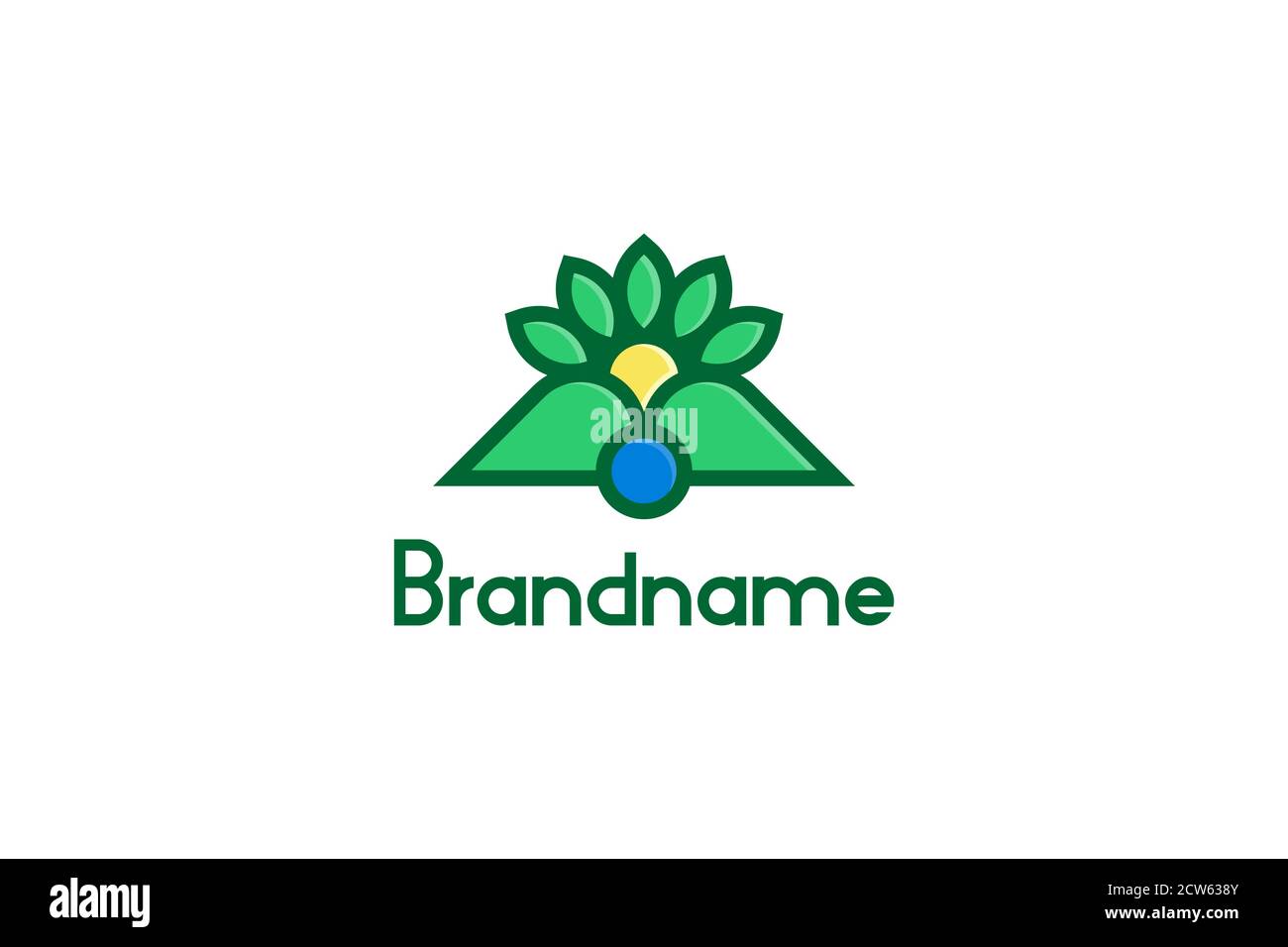 Concetto di design del logo agricolo o ambientale, moderno ed elegante logo semplice e minimalista, isolato su sfondo bianco. Illustrazione Vettoriale