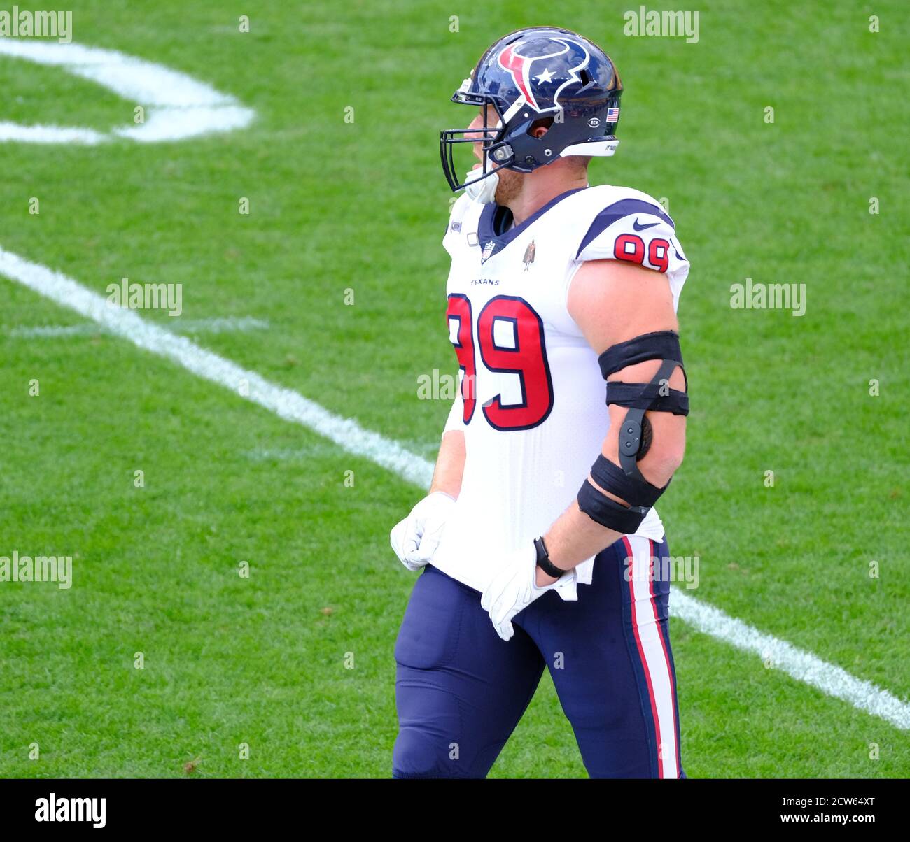 27 settembre 2020: J.J. Watt n. 99 durante la Pittsburgh Steelers contro Houston Texans all'Heinz Field di Pittsburgh, Pennsylvania. Jason Pohuski/CSM Foto Stock