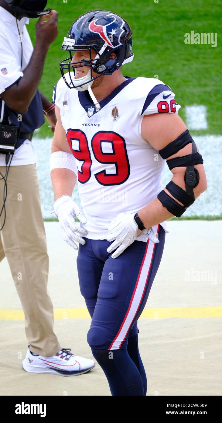 27 settembre 2020: J.J. Watt n. 99 durante la Pittsburgh Steelers contro Houston Texans all'Heinz Field di Pittsburgh, Pennsylvania. Jason Pohuski/CSM Foto Stock