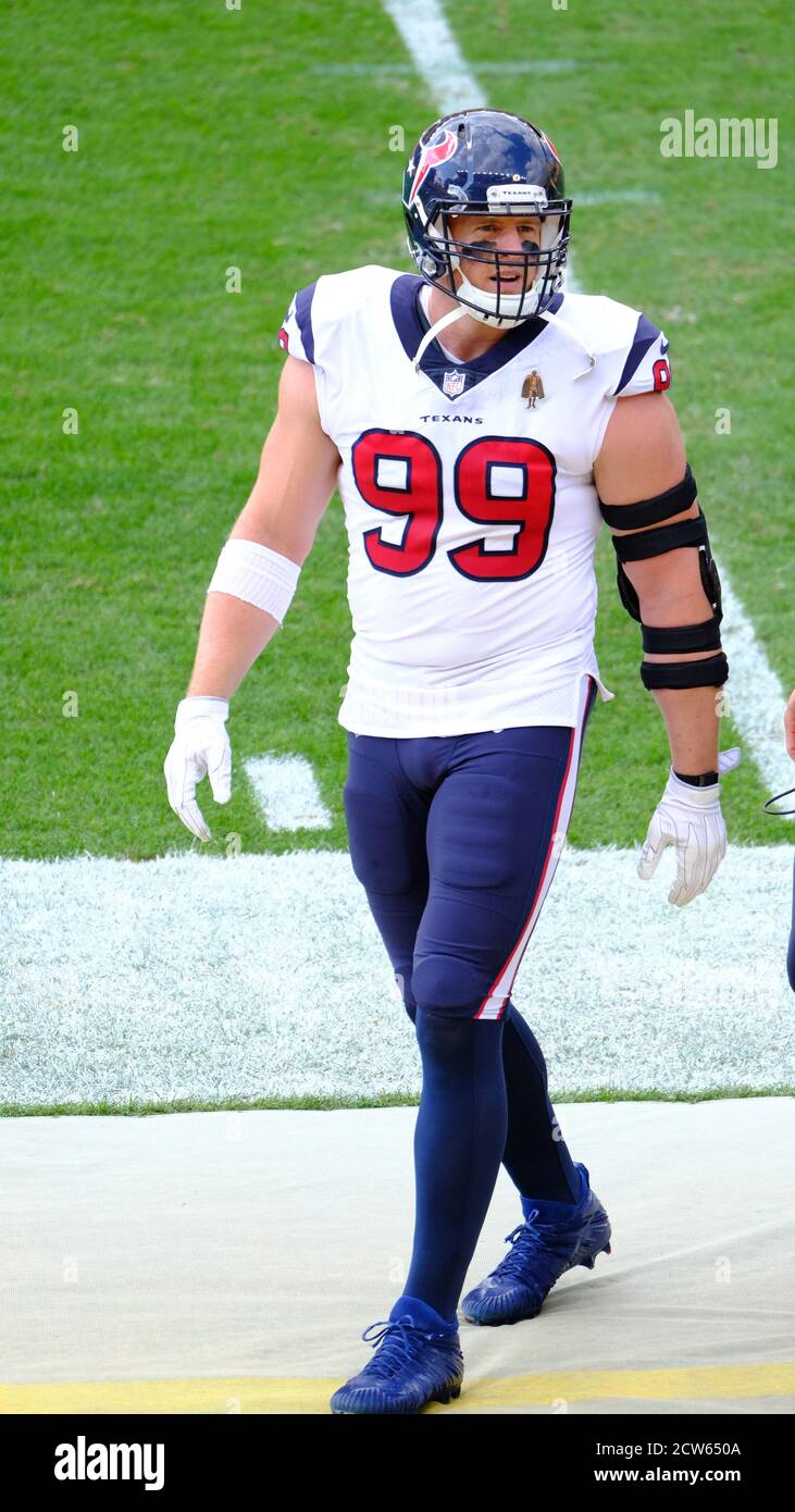 27 settembre 2020: J.J. Watt n. 99 durante la Pittsburgh Steelers contro Houston Texans all'Heinz Field di Pittsburgh, Pennsylvania. Jason Pohuski/CSM Foto Stock