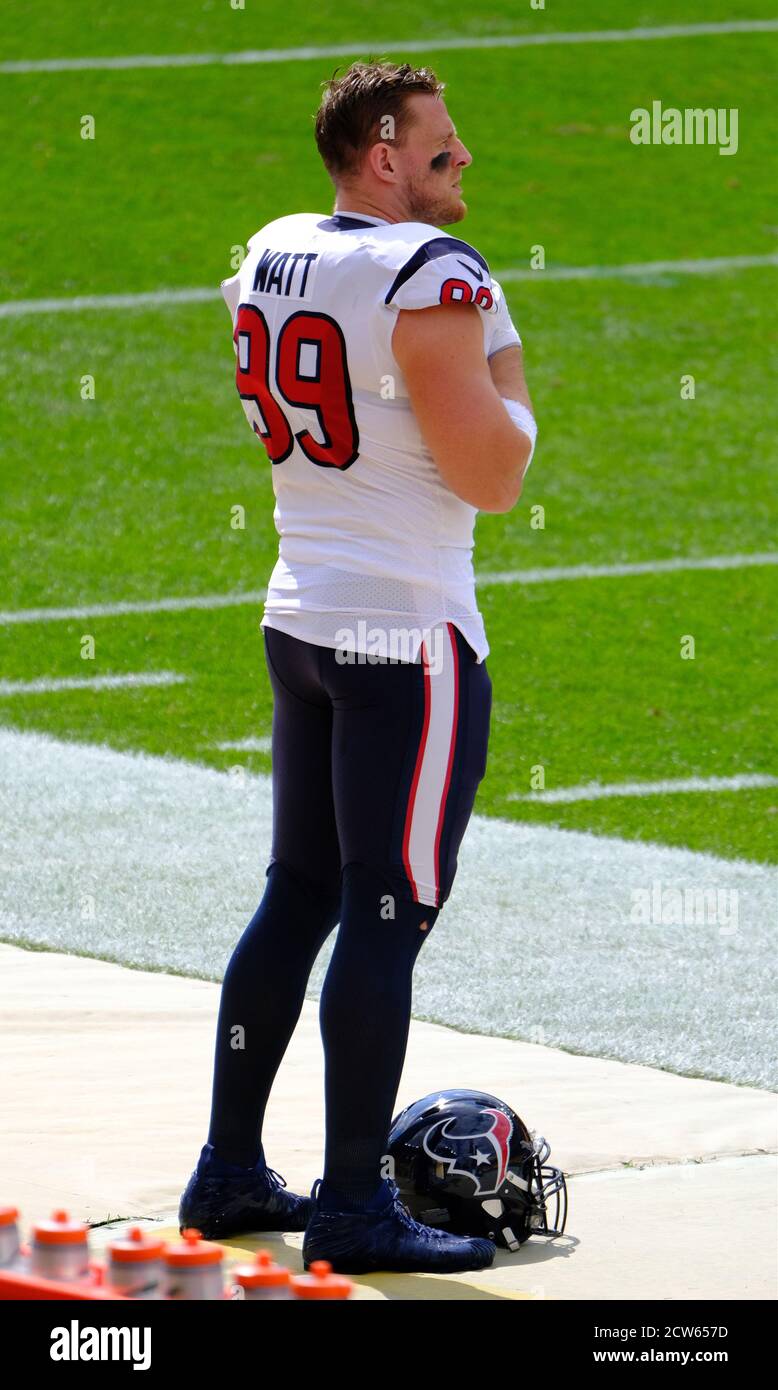 27 settembre 2020: J.J. Watt n. 99 durante la Pittsburgh Steelers contro Houston Texans all'Heinz Field di Pittsburgh, Pennsylvania. Jason Pohuski/CSM Foto Stock
