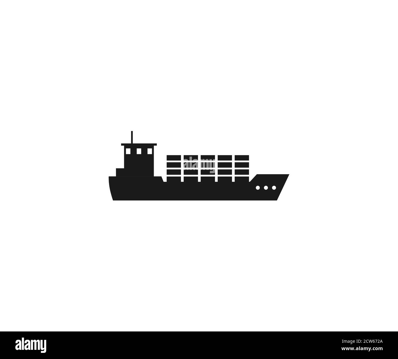 Icona carico, nave, trasporto immagine vettoriale, piatta. Illustrazione Vettoriale