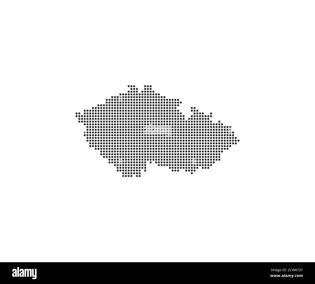 Repubblica Ceca, paese, mappa punteggiata su sfondo bianco. Illustrazione vettoriale. Illustrazione Vettoriale