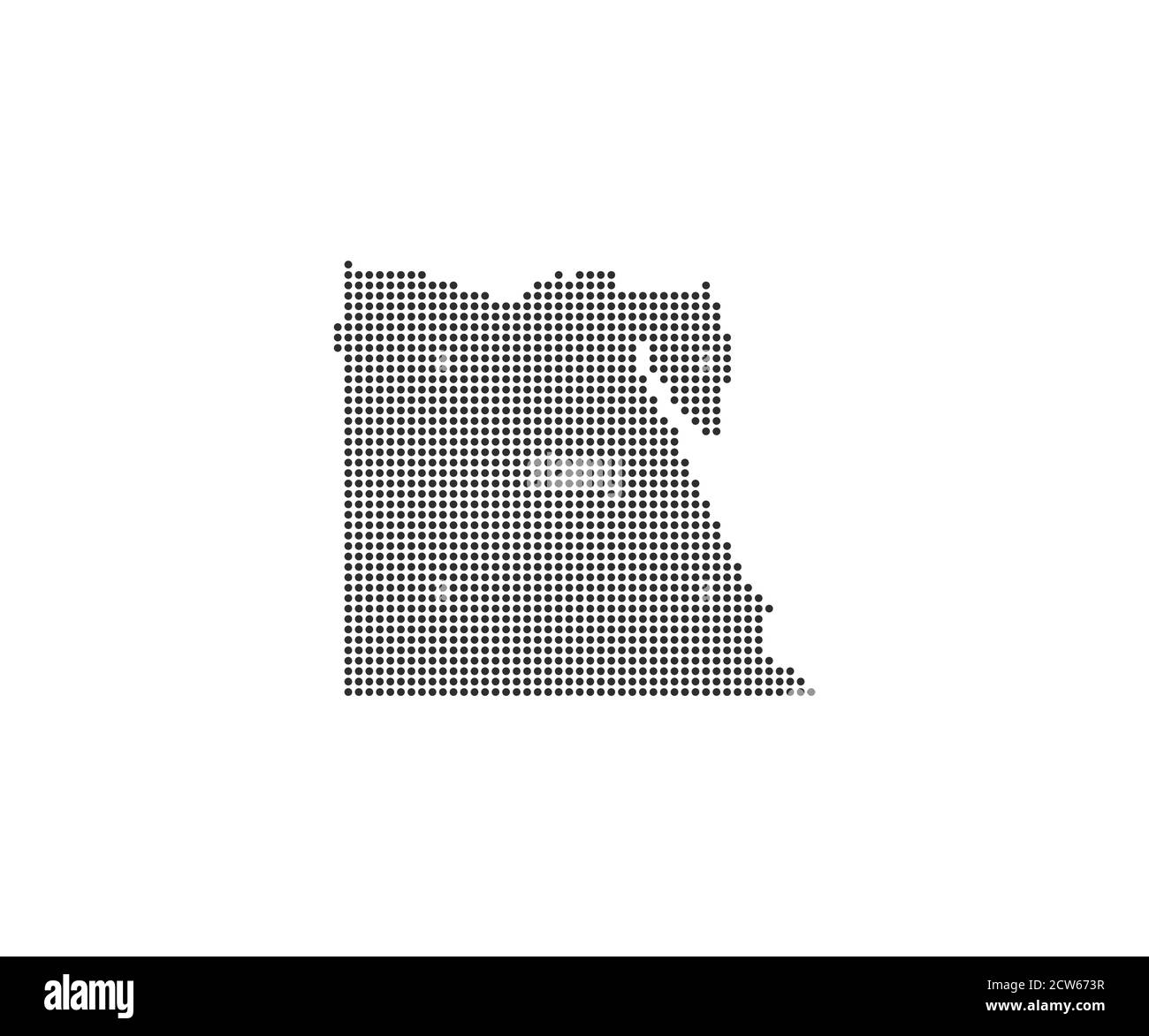 Egitto, paese, mappa punteggiata su sfondo bianco. Illustrazione vettoriale. Illustrazione Vettoriale