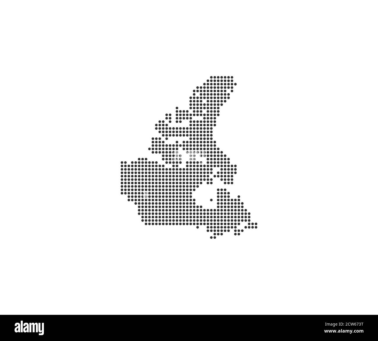 Canada, paese, mappa punteggiata su sfondo bianco. Illustrazione vettoriale. Illustrazione Vettoriale
