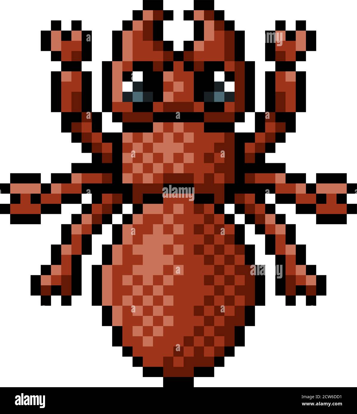 ANT Bug Insect pixel Art Video Game icona a 8 bit Illustrazione Vettoriale