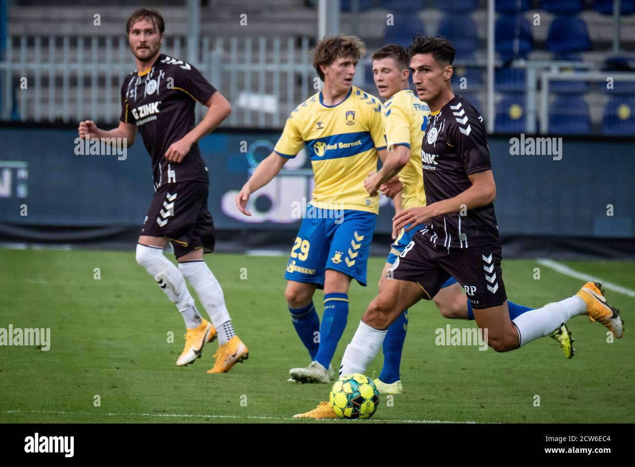 Broendby, Danimarca. 27 Settembre 2020. Lisim Qamili (18) di AC Horsens visto durante la partita 3F Superliga tra Broendby IF e AC Horsens al Broendby Stadion di Broendby. (Photo Credit: Gonzales Photo/Alamy Live News Foto Stock