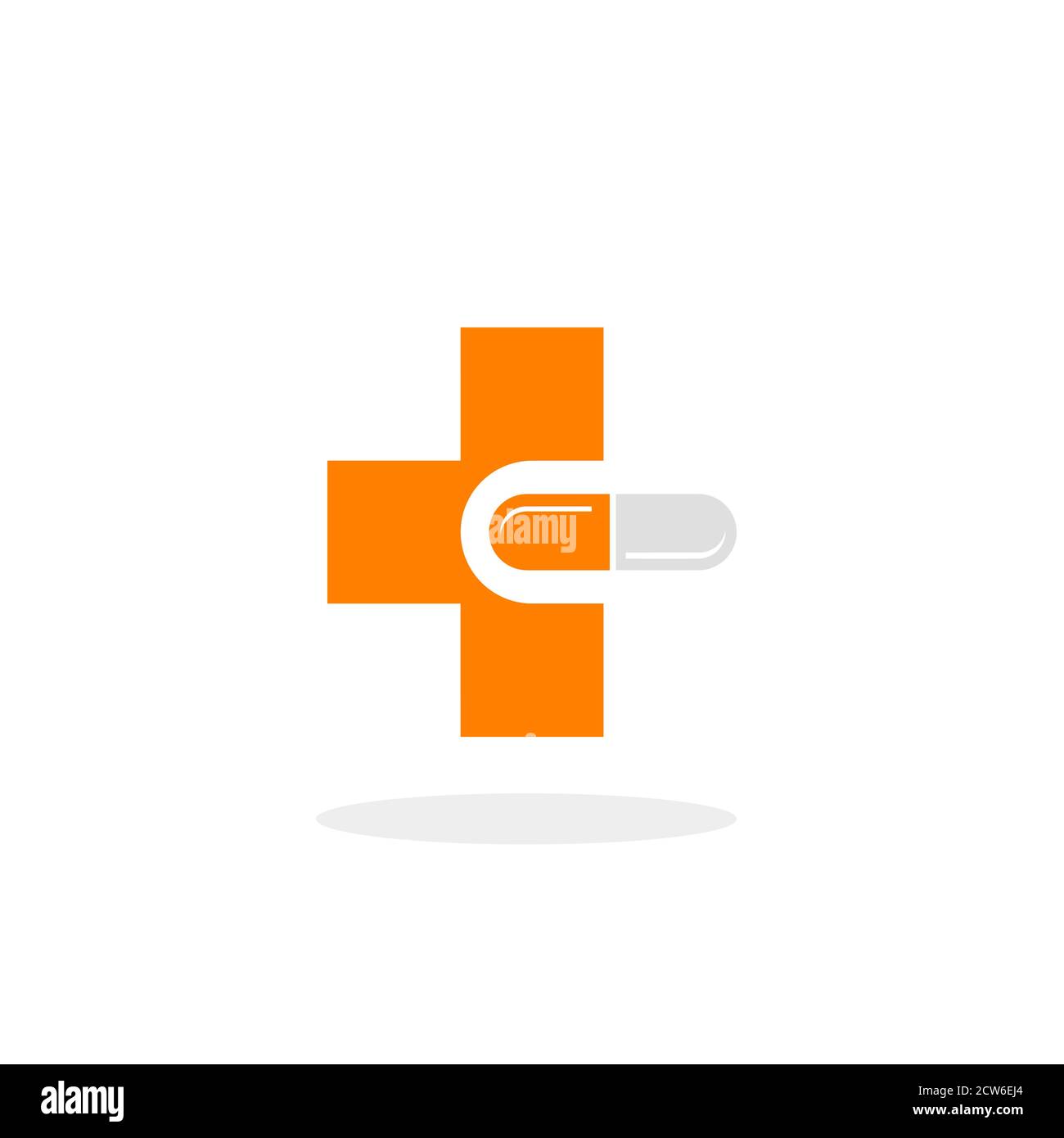 Disegno illustrativo del logo del medico e della capsula per l'assistenza medica e sanitaria. Illustrazione Vettoriale