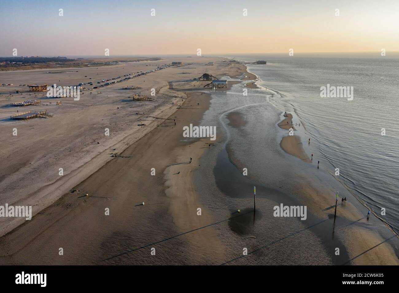 veduta aerea della spiaggia di sankt-peter-ording Foto Stock
