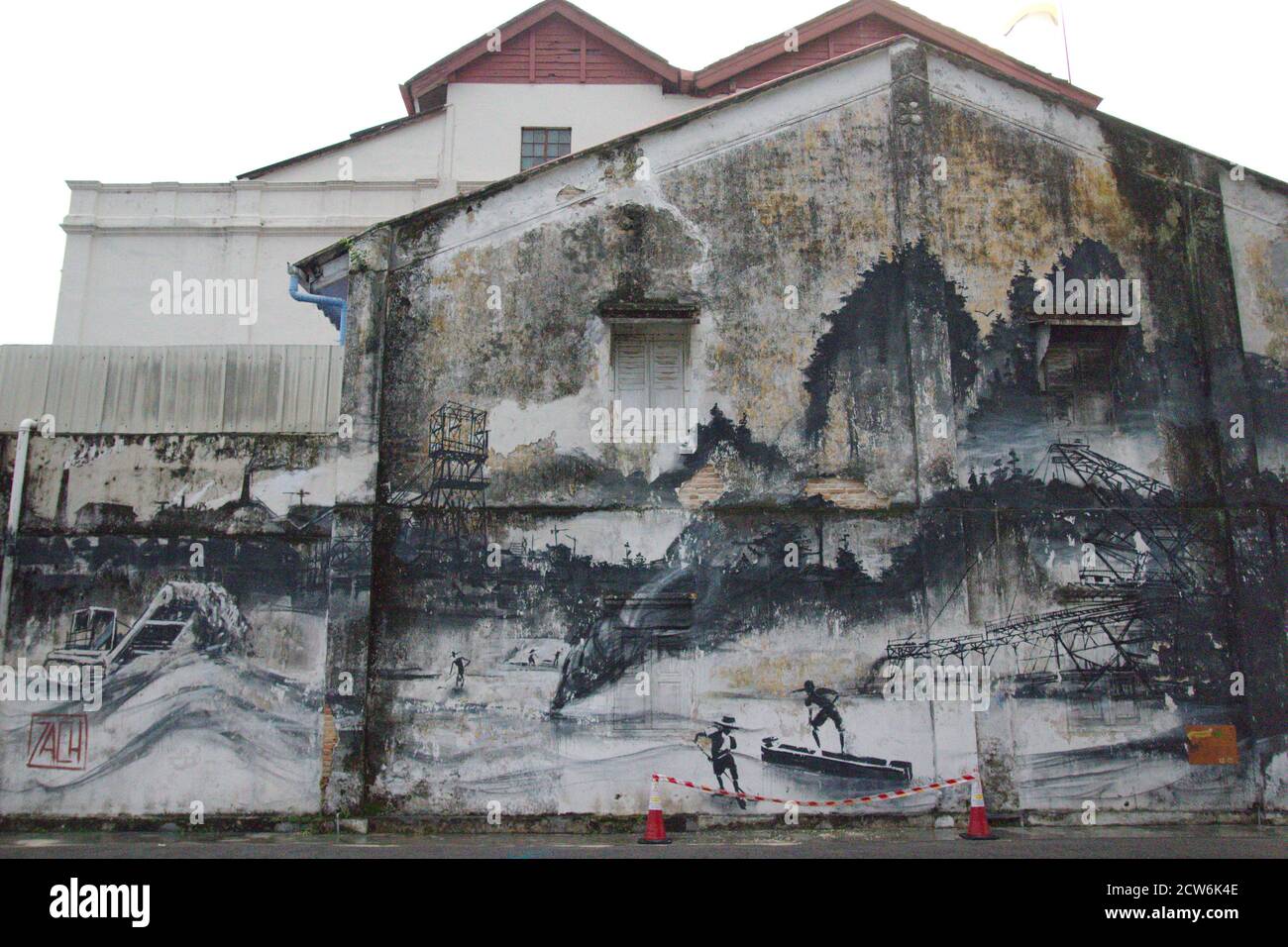 Murale a Ipoh, Malesia. Foto Stock