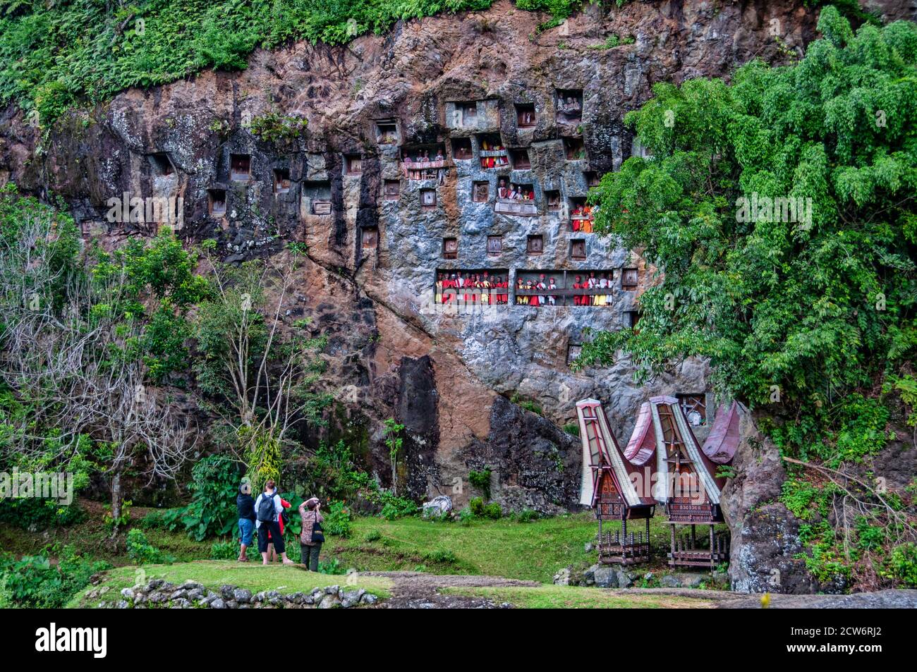 Tau Tau, effigi funerari, Lemo, Tona Toraja, Sulawesi del Sud, Isole della Grande Sunda, Indonesia Foto Stock