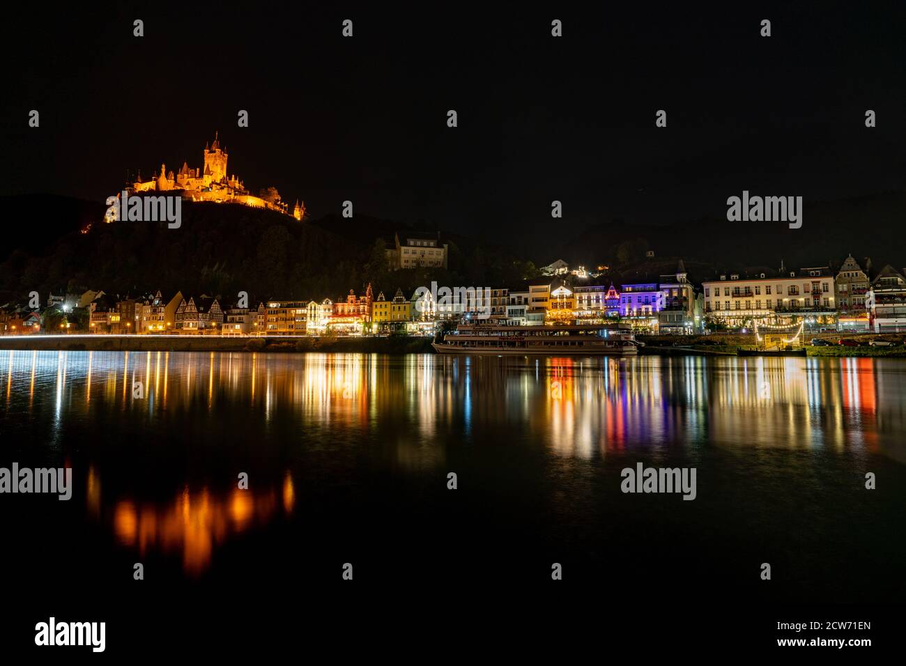 Cochem di notte Foto Stock
