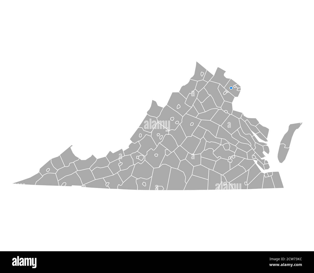 Fairfax City sulla mappa di Virginia Foto Stock