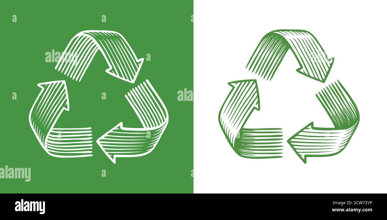 Simbolo di riciclo. Riutilizzo, frecce di riciclaggio, concetto di ecologia Illustrazione Vettoriale
