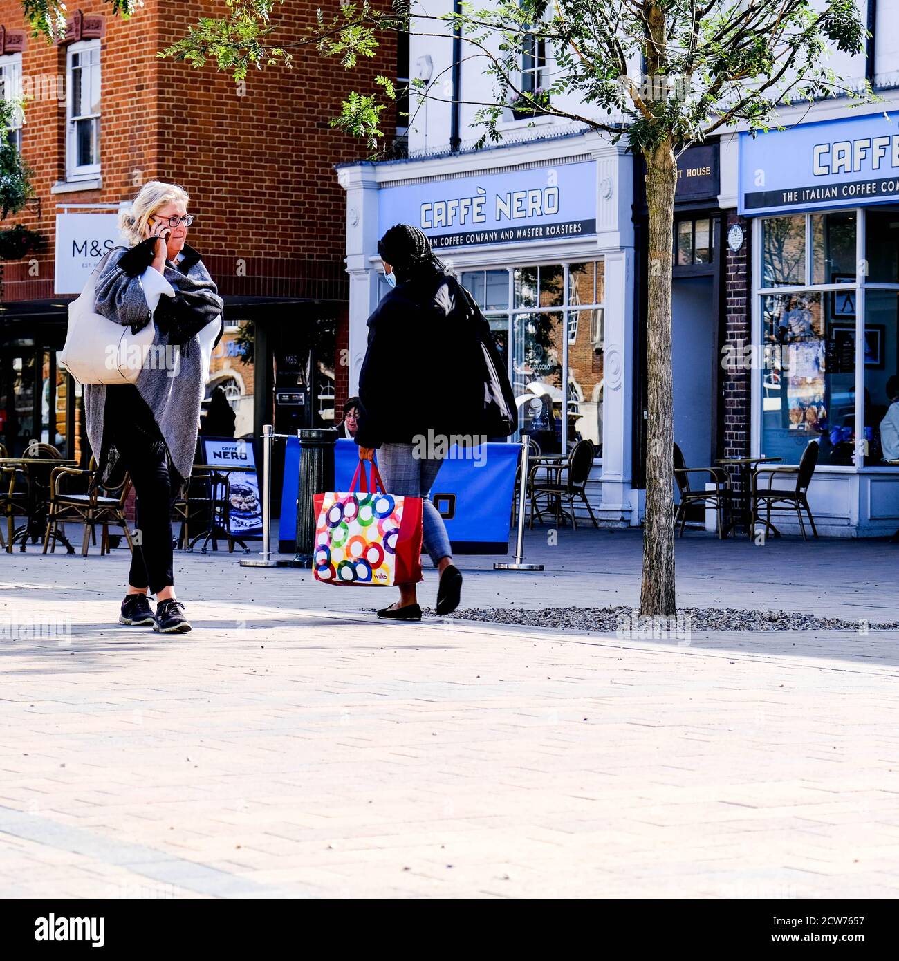 Londra UK, Settembre 28 2020, caffe Nero Coffee Shop COVID-19 Hospitality Crisis Effecting Trade Foto Stock