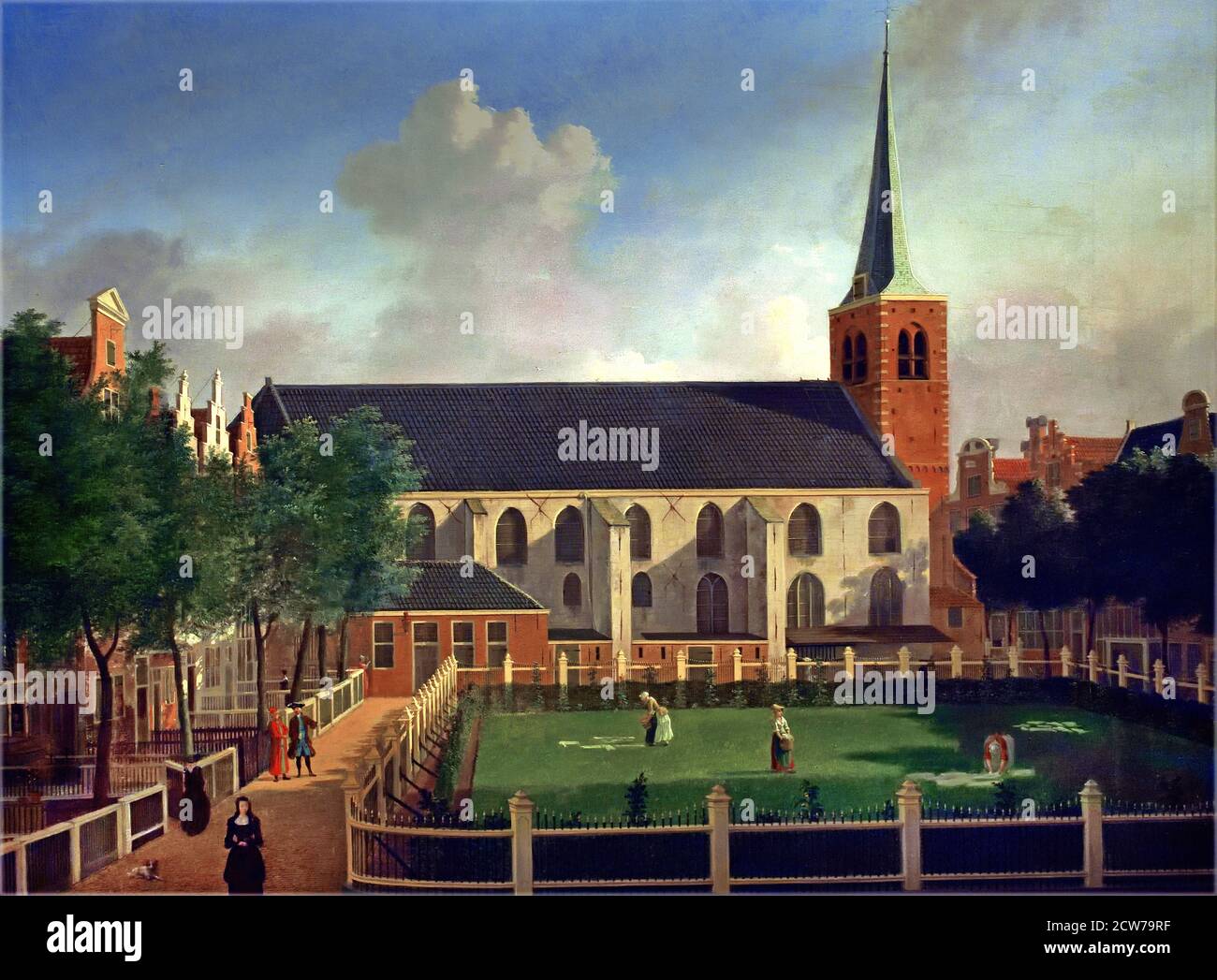 Jan ten compe - il Begijnhof con la Chiesa riformata inglese, Amsterdam 1713-1761 The, Paesi Bassi, Paesi Bassi, Foto Stock