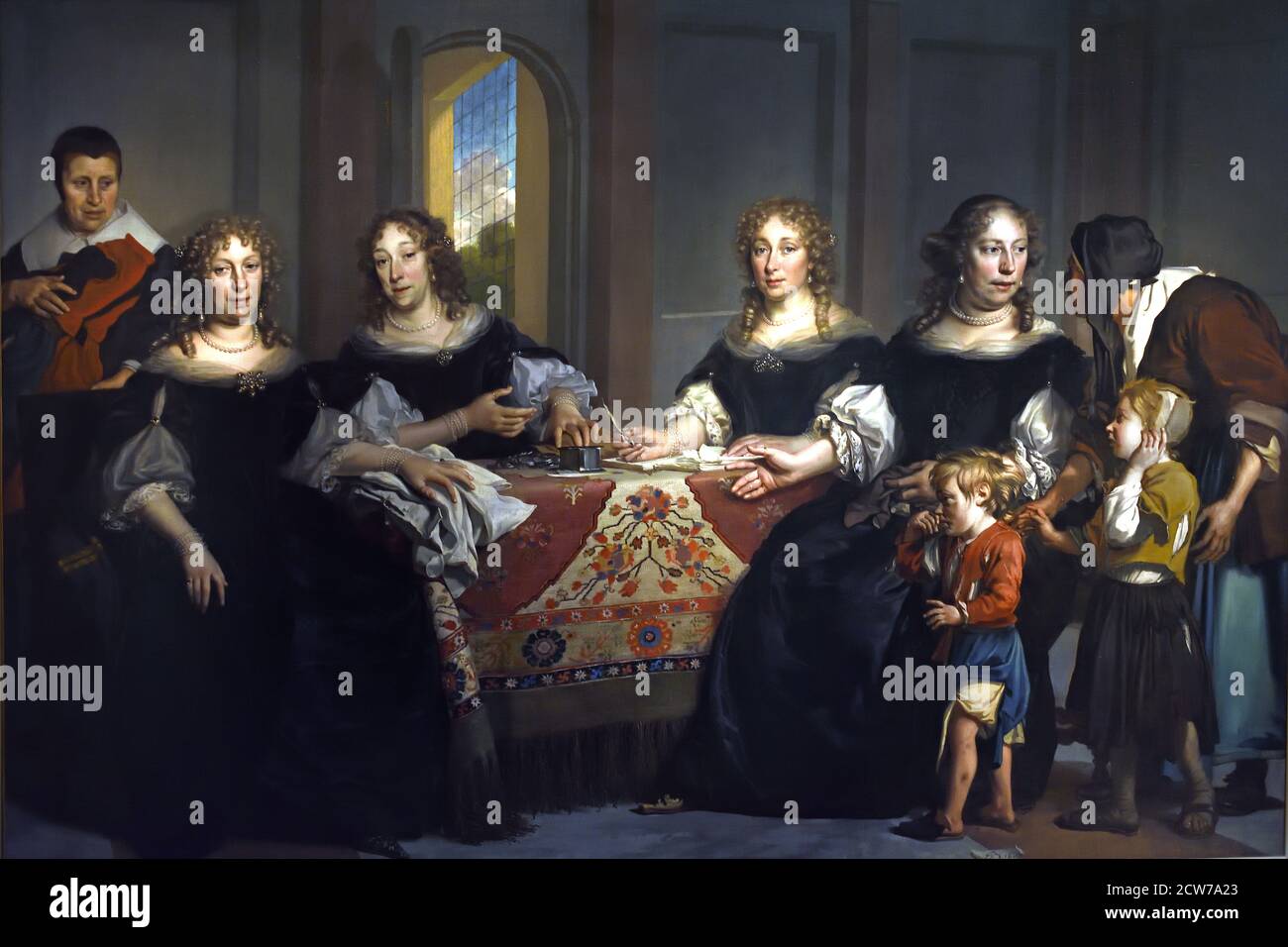 Compassionate Ladies - le governate dell'Orfanotrofio civico, 1684 di Adriaen Backer 1635-1684 Amsterdam, The, Netherlands, Dutch. Foto Stock