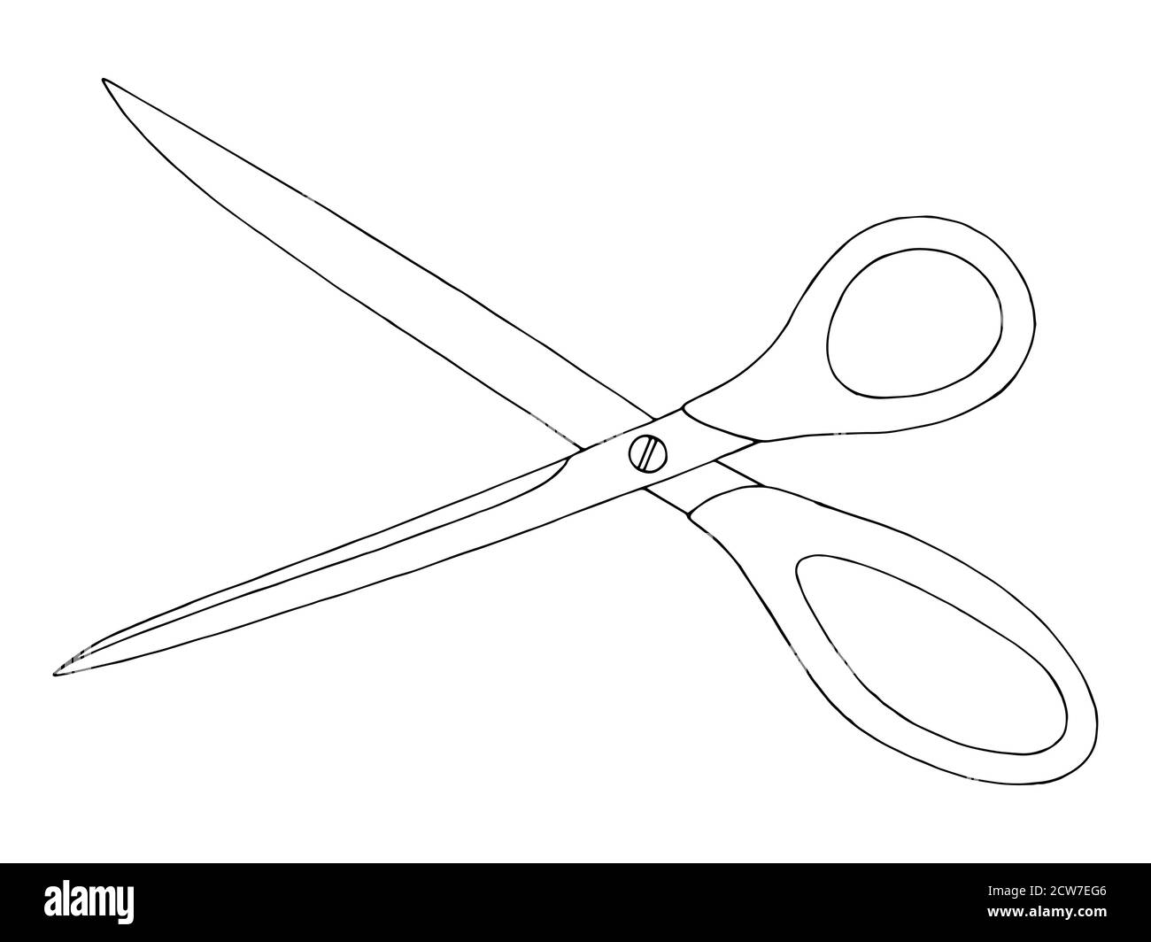 Grafico a forbice nero bianco isolato illustrazione dello schizzo vettore Illustrazione Vettoriale