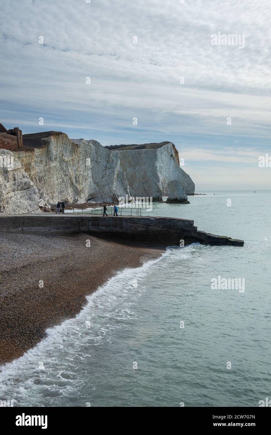 Seaford Head Cliffs, Seaford, East Sussex, Inghilterra Foto Stock