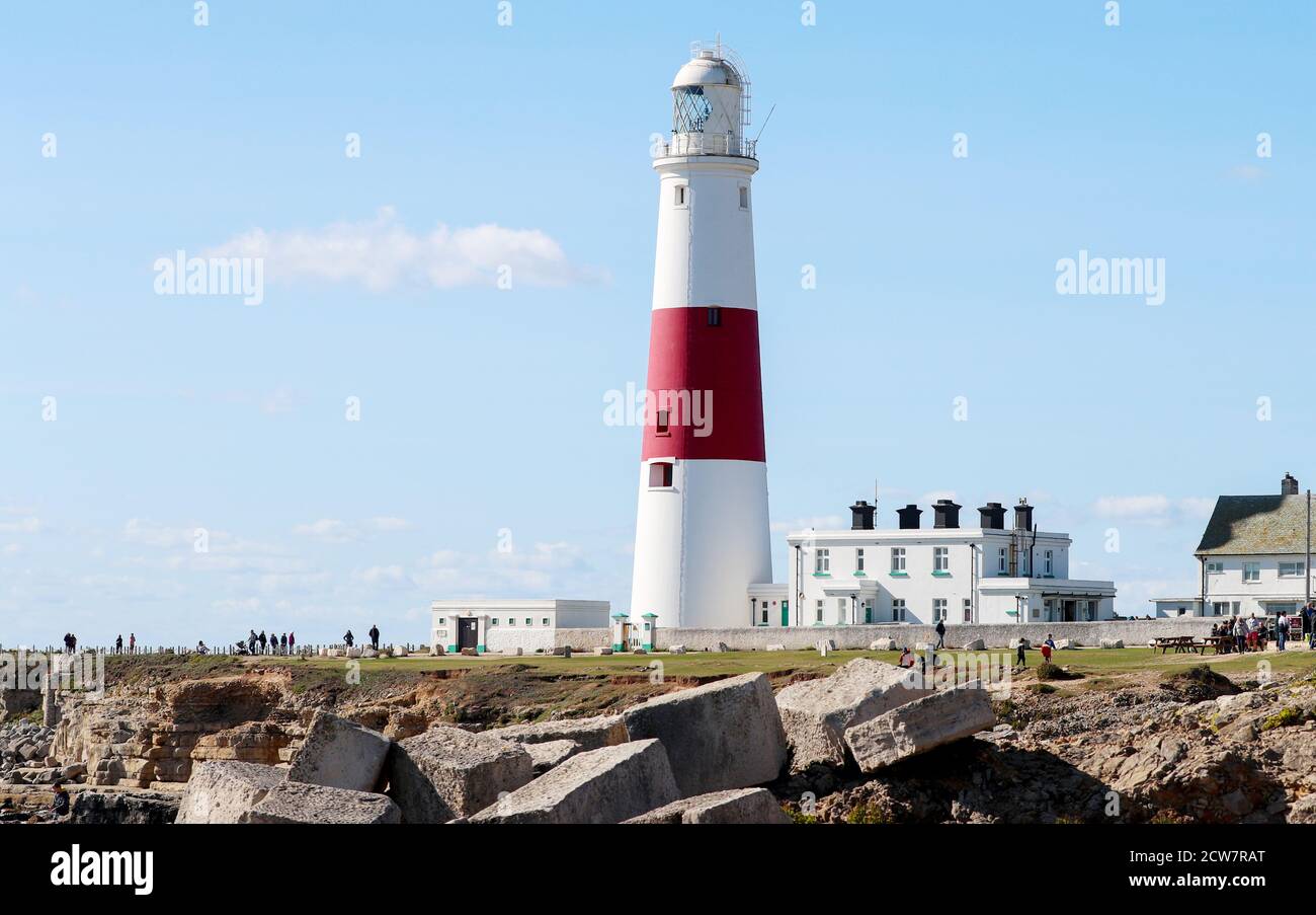 Portland Bill Lighthouse, Isola di Portland, Dorset, Regno Unito Foto Stock