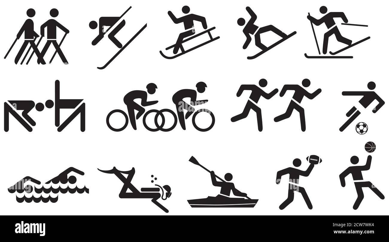 Set di icone per il tempo libero e lo sport Illustrazione Vettoriale