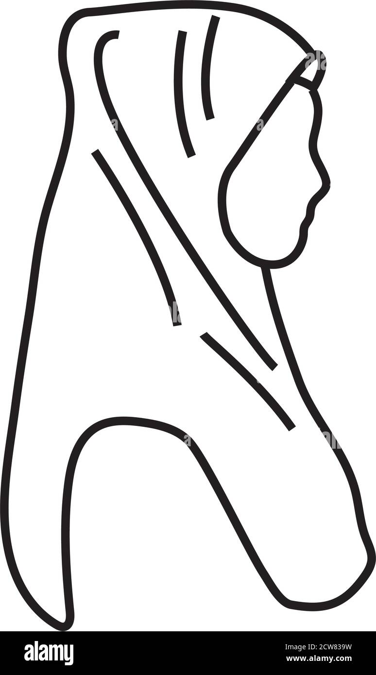 Icona hijab grafico disegno illustrazione vettore isolato Illustrazione Vettoriale