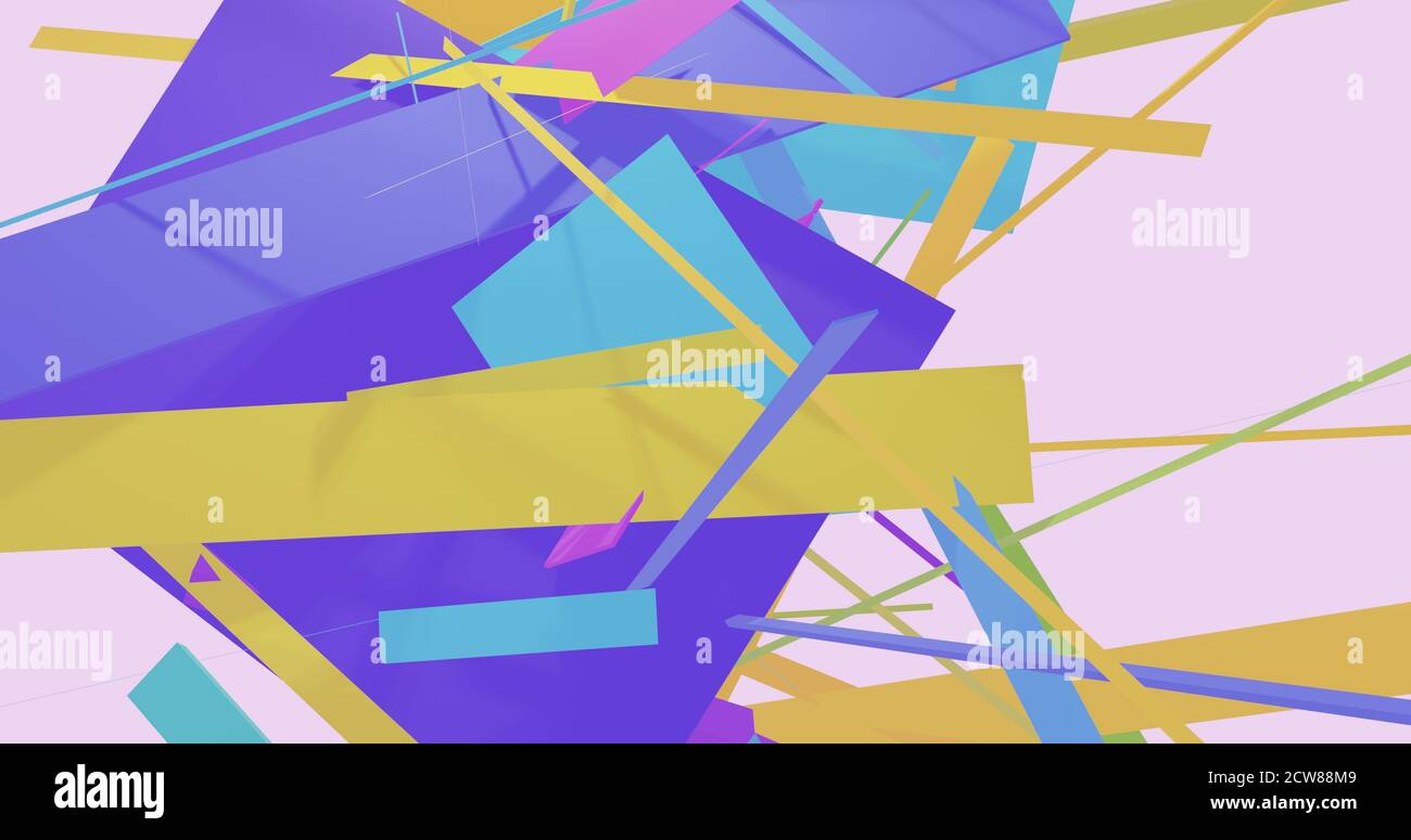 sfondo astratto le linee costruttiviste dei rettangoli geometrici di design moderno con colori diversi Foto Stock