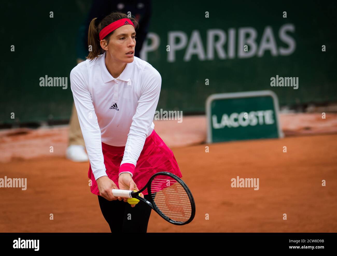 Andrea Petkovic della Germania in azione durante il primo round al Roland Garros 2020, torneo di tennis Grand Slam, il 28 settembre 2020 allo stadio Roland Garros di Parigi, Francia - Photo Rob Prange / Spain DPPI / DPPI Credit: LM/DPPI/Rob Prange/Alamy Live News Foto Stock