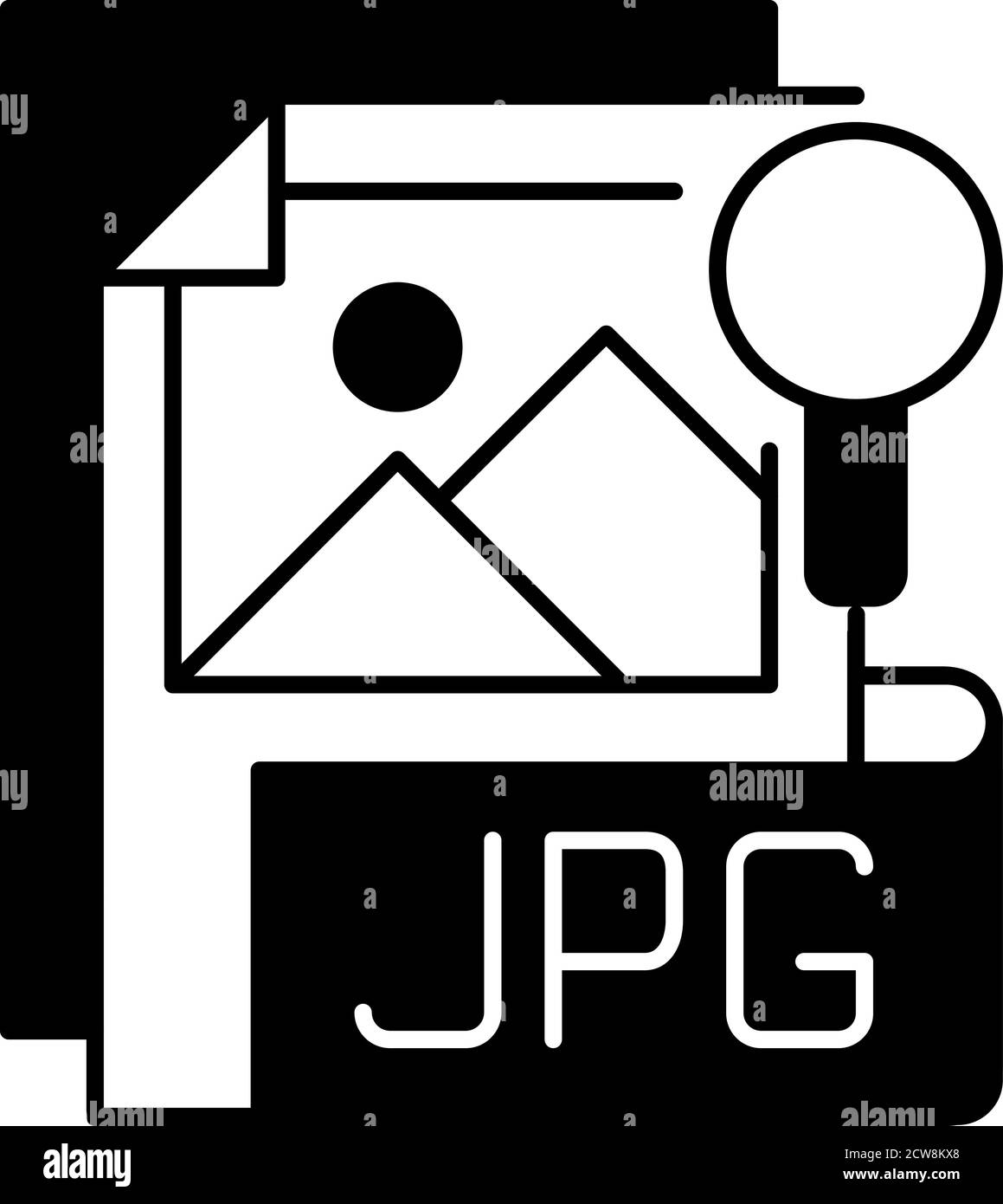 Icona lineare nera del file JPG Illustrazione Vettoriale