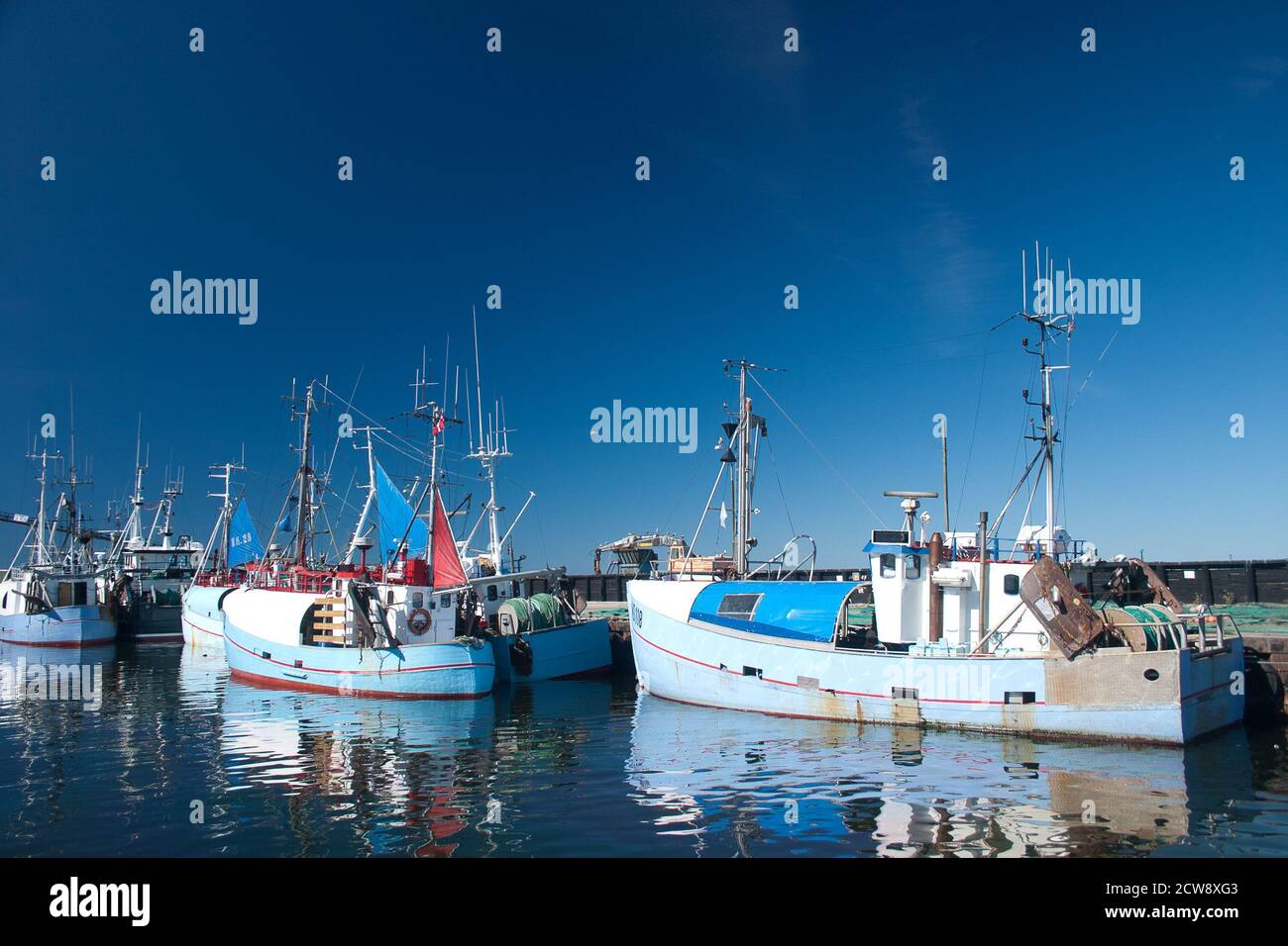 Barche da pesca a Gilleleje Danimarca nel 2004 Foto Stock