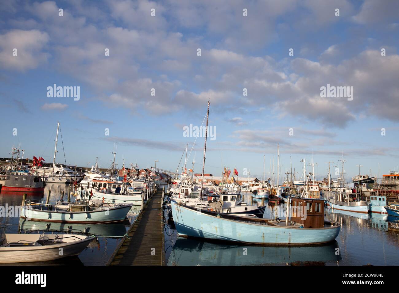 Barche da pesca a Gilleleje Danimarca nel 2017 Foto Stock