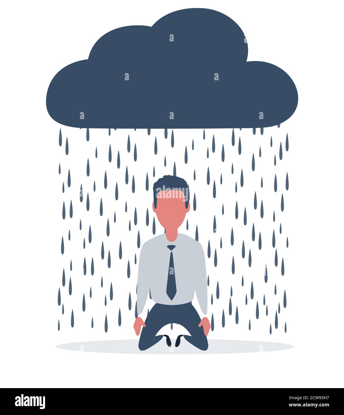 Un uomo sulle ginocchia gridando. Illustrazione Vettoriale