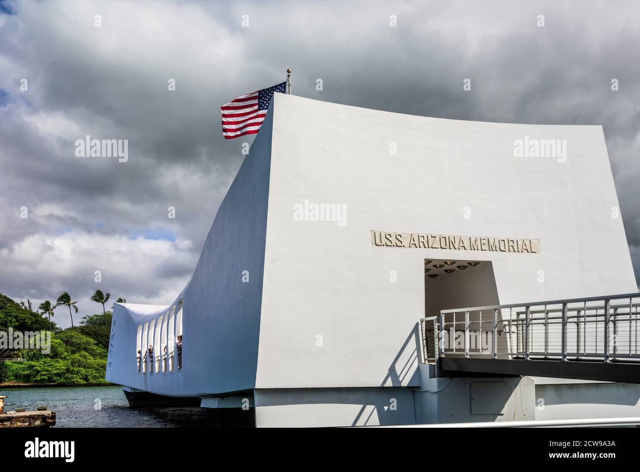 USS Arizona Memorial, Pearl Harbor, Honolulu, Hawaii, Stati Uniti Foto Stock