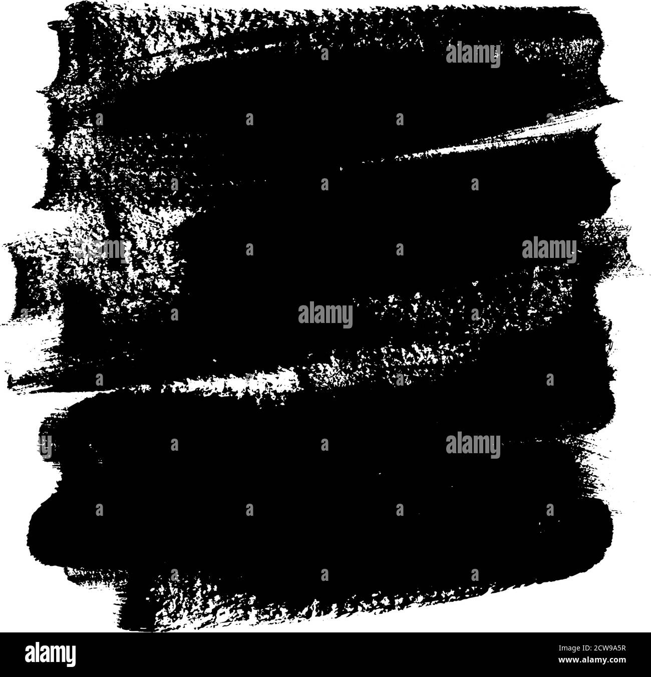 Casella quadrata vettoriale bordo ruvido nera. Illustrazione Vettoriale